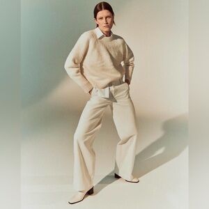 VINCE White Cotton Trouser